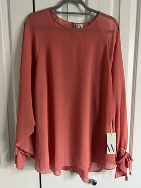Worthington 1x coral blouse